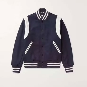 2025 Varsity Wool Crop Top Mujeres de alta calidad de cuero transpirable Bomber School Collage Crop Jacket - Product Image 1