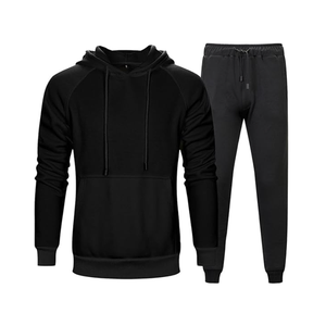 Loose Fitting Casual Sports Pants Solid Color Side Pockets Hooded <b>Sweater</b> Polyester/Cotton Streetwear 2 in 1 Fleece Men - Product Image 4
