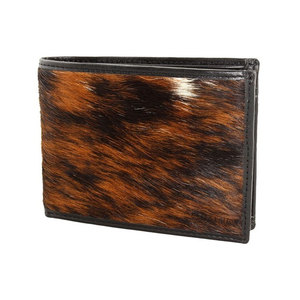 Portefeuille en cuir de vachette premium pour homme, portefeuille fin à double pli en cuir à poils, fait main, cuir naturel durable de haute qualité - Product Image 5