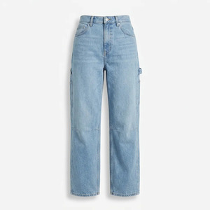 Jeans en denim évasé personnalisés pour femmes, jeans en denim délavé vintage pour femmes, jeans en denim pour marques de streetwear - Product Image 6