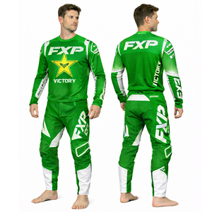 Ensemble maillot et pantalon de motocross personnalisés par sublimation pour hommes, équipement de course MX tout-terrain, vêtements de moto enduro OEM - Product Image 4