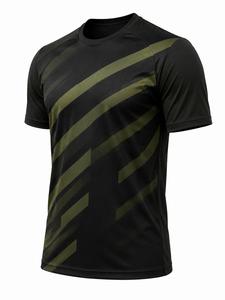 Camiseta de Manga Corta para Hombre, Color Negro Sólido, Cuello Redondo, Secado Rápido, Corte Regular, Informal, Tejido de Punto, 100% Poliéster Ecológico, 180g, Venta al Por Mayor - Product Image 3