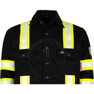 Chemise de travail de soudeur vintage pour homme, haute qualité, ignifuge, avec fermeture éclair, automne, avec éléments réfléchissants, vente en gros - Product Image 4