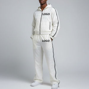 Men's Teal <b>White</b> Color Blocking Tracksuit Full Zip Sporty <b>Jacket</b> Pants Set Breathable Polyester Spring Wear - Product Image 5