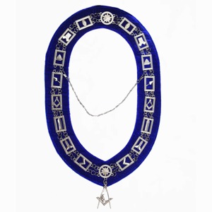 Masonic Sew-On Badges Set of 12 Blue Leather Vintage Embroidered Lace with <b>Silver</b> Emblems and Customizable Design - Product Image 2