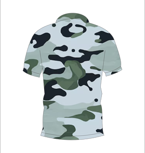 เสื้อโปโลลายพรางสีเขียวเทาอ่อนสำหรับผู้ชายแขนสั้นเสื้อยืดกอล์ฟพิมพ์ลายลำลอง - Product Image 5