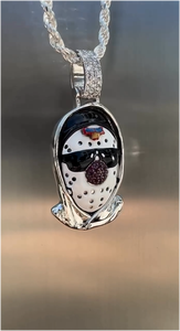 Colgante de máscara de hockey sobre hielo con cadena de cuerda, Plata de ley, Moissanita VVS, Bañado en rodio, Tendencia, Más vendido, Hip Hop, Bling, Lujo - Product Image 4