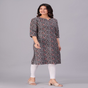 Women Black Printed <b>Kurti</b> Ethnic Casual Wear <b>Kurti</b>, Work <b>Kurti</b> , Trendy <b>Kurti</b> , New Kurta - Product Image 1