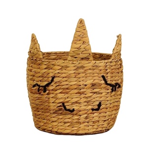 Cestas de almacenamiento de algas marinas de jacinto de agua Natural de Vietnam para niños, cestas de animales de bambú encantadoras, ropa, comida, organización de cocina - Product Image 1