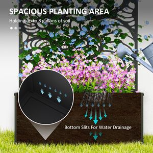 "Rusted Wood <b>Trellis</b> Garden Bed for Climbing Plants Freestanding Patio <b>Flower</b> Planter Box 110lbs Black" - Product Image 4