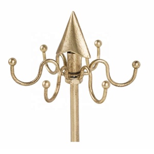 New Arrival 6 Hook Necklace Jewelry Stand Decorative Trinket Dish Metal Storage Organizer for Vanity Wedding & Engagement Gift - Product Image 3