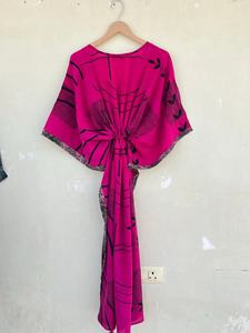 Caftan en soie rouge Grand caftan bohème Robe bohème Robe longue caftan en soie - Product Image 6