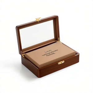 Boîte à montre en bois de luxe à fente unique avec logo personnalisé, étui organisateur de bijoux - Product Image 1
