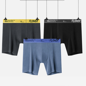 Wholesale <b>Custom</b> Men's Mid-Rise <b>Boxer</b> Briefs with Elastic Waist Quick Dry Soft Breathable Cotton OEM Service - Product Image 5