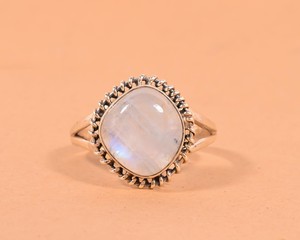925 Sterling <b>Silver</b> Moonstone <b>Ring</b> for Women | Natural Rainbow Moonstone Handmade <b>Statement</b> Jewelry | Wholesale Supplier - Product Image 2