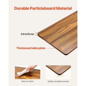 Electric Lift Overbed Table with 4 Wheels Mobile Bed Side Laptop <b>Desk</b> Cup Holder Computer <b>Desks</b> Upgrade Button - Product Image 6