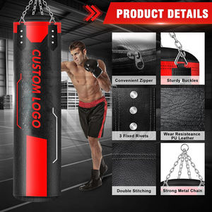 Sac de frappe suspendu pour adultes, sac de boxe lourd en cuir PU de 4 pieds, sacs de frappe lourds en PU de bonne qualité avec remplissage de sable - Product Image 2