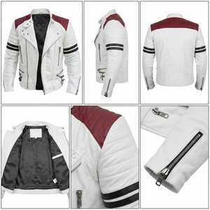 Chaqueta de Cuero Premium para Motociclistas, Diseño con Hombros Acolchados, Estilo Biker - Product Image 6