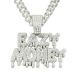 จี้เพชรโมอิสซาไนต์ทรงตัวอักษร Eazy Money ระดับพรีเมียม ผลิตจากเงินแท้ 925 ประดับด้วยพลอยเจียระไนแบบ Brilliant ด้วยมือ งานจิวเวลรี่สไตล์สตรีทแวร์ - Product Image 4