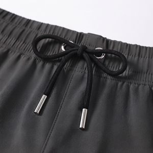 Shorts de sport tricotés taille haute couleur unie pour femme, respirants, séchage rapide, avec cordon de serrage, coupe régulière, en Spandex - Product Image 5