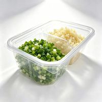 Boîtes de conservation alimentaire transparentes en PET avec couvercle à clipser, boîtes à emporter à 2 compartiments pour pâtisseries, desserts, ingrédients préparés