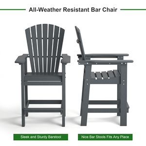 Per tutte le stagioni sedie da esterno con braccio Adirondack Set sgabelli da giardino da giardino rimovibili da tavolo in legno - Product Image 6