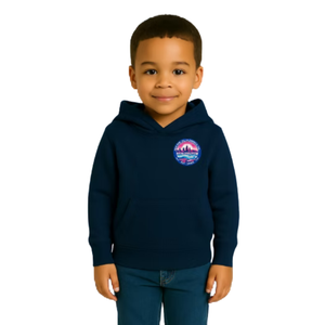 Sweat à capuche brodé bleu marine pour garçon, pull décontracté à manches longues, streetwear quotidien, vêtement confortable pour un style de vie actif - Product Image 1
