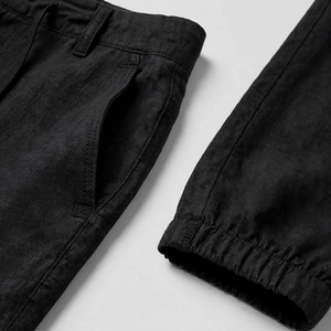 Pantalon Harem en Lin Vert Olive pour Homme, Taille Élastique avec Cordon de Serrage, Décontracté, Léger, Respirant, Poches Latérales, Idéal pour l'Été - Product Image 4