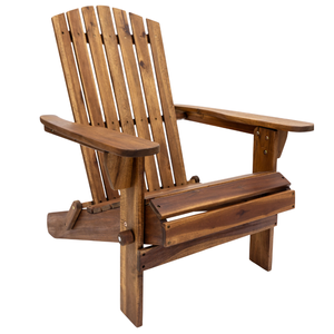 Silla de Jardín Adirondack Furaka de Lujo, Moderna e Impermeable, con Inclinación, de Madera Sólida, para Exteriores, Comedor y Playa - Product Image 2
