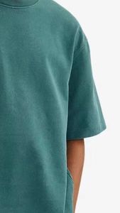 เสื้อยืดคอตตอน 100% คุณภาพสูง หนานุ่ม ทรงหลวม ไหล่ตก สไตล์สตรีทแวร์ สำหรับผู้ชาย รับสกรีนลายปัก สั่งทำได้ - Product Image 2