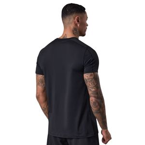 Camiseta de entrenamiento con gráficos negros para hombre, cuello redondo, manga corta, atlética, para gimnasio, entrenamiento, fitness, correr, ropa deportiva informal, ropa deportiva - Product Image 2