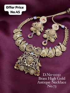 Ensemble de collier antique, collier traditionnel indien avec boucles d'oreilles pour femmes, parfait pour les occasions festives - Product Image 3