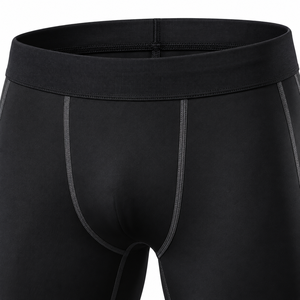 Conjunto de Leggings y Camiseta de Compresión Negra Personalizada, Ropa Deportiva de Manga Larga - Product Image 5