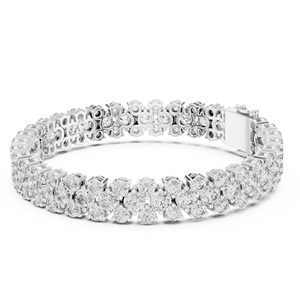 Bracelet tennis de luxe en diamants de laboratoire taillés, plaqué rhodium, or blanc 18 carats, pour usage quotidien, bureau, mariage, fiançailles, femme - Product Image 1