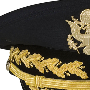 Gorras de uniforme ceremonial personalizadas con insignia de bullion, corona estructurada de primera calidad, sombreros de lujo, proveedor mayorista, precio de fábrica - Product Image 4