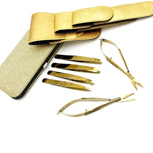 Pinzas para Cejas RMI Gold Plasma con Punta Inclinada, Acero Inoxidable, Ligeras, Lavables, Empaque Personalizado, Nuevo Estilo en Venta - Product Image 6