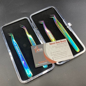 Pince à cils en acier inoxydable multicolore Plasma arc-en-ciel avec bout pointu Poignée étoile du fabricant - Product Image 5