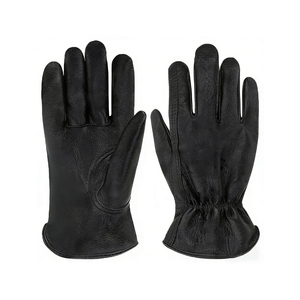 Vantrex Industries Black Leather <b>Work</b> <b>Gloves</b> Wrist Length Unlined <b>Thermal</b> Plain Style For Daily Use Winter Warmth - Product Image 1