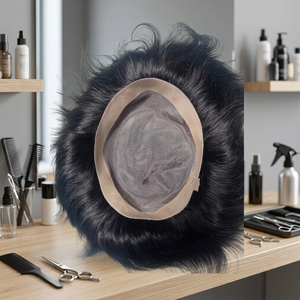 ท็อปเปอร์ผมแท้ Taz Hair BD Mono Base ความหนาแน่น 100% แบบลอนลึก ผมอินเดีย Remy ขนาด 28 มม. สีดำ แบบพันรอบศีรษะ ทรงกลาง ปมมองไม่เห็น - Product Image 5