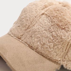 Casquette de baseball en daim et fourrure pour femme, mode décontractée d'hiver 2022, chapeaux de sport pour l'extérieur - Product Image 5