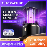 Lampe anti-moustiques LED rechargeable double fonction, à aspiration électrique, étanche et portable pour le camping intérieur/extérieur
