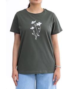 T-shirt à imprimé floral vert foncé, décontracté, à manches courtes, haut pour femme, vêtements de printemps et d'été, t-shirts pour femmes, meilleure qualité, vêtements décontractés - Product Image 5