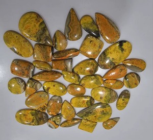 Lote al por mayor de piedras sueltas de jaspe abeja natural de calidad, cabujones ovalados, pera y redondos, de Indonesia, para fabricación de joyas. - Product Image 2