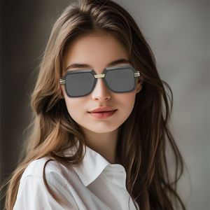 Gafas de Sol Retro Clásicas con Marco Irregular para Hombre y Mujer, Estilo Europeo y Americano, Patillas Metálicas, Modernas y a la Moda - Product Image 1
