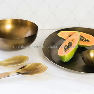 Bandeja Ovalada de Latón para Servir, Plato Decorativo para Servir Alimentos, para Mesa de Comedor y Decoración del Hogar Contemporánea - Product Image 6