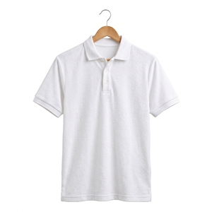 เสื้อโปโลแขนสั้นผู้ชาย ผ้าคอตตอนถัก 100% สำหรับเล่นกอล์ฟ แห้งเร็ว สกรีนโลโก้ได้ ใส่สบายๆ - Product Image 1