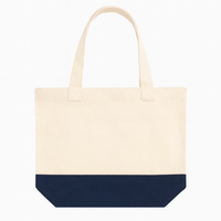 Grand sac fourre-tout en toile avec poignées orange et corps blanc, bandoulière longue, sac de courses pour les courses
