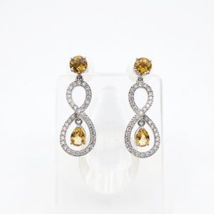 Conjunto de Pendientes y Colgante de Citrino Natural en Plata de Ley 925, Chapado en Rodio, Joyería Fina OEM ODM - Product Image 6