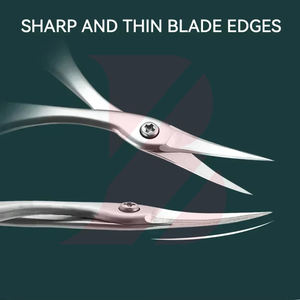 Tijeras para Cutículas de la Más Alta Calidad, Curvas, con Borde Afilado, de Acero Inoxidable, Removedor de Piel Muerta, Herramienta para Manicura, Pedicura y Cuidado de Uñas - Product Image 3