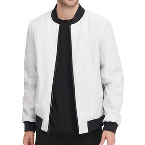 ซัพพลายเออร์เสื้อผ้าสตรีทแวร์สั่งซื้อจำนวนน้อย เสื้อแจ็คเก็ตกันลมน้ำหนักเบาแบบเรียบง่ายสำหรับผู้ชาย เสื้อโค้ทบอมเบอร์สไตล์นักบิน - Product Image 1
